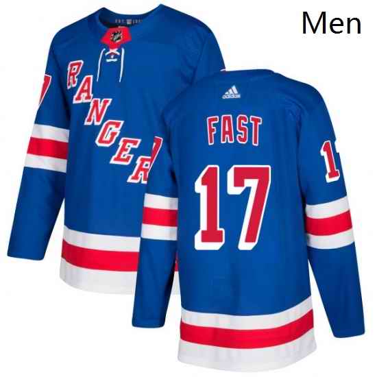 Mens Adidas New York Rangers 17 Jesper Fast Authentic Royal Blue Home NHL Jersey